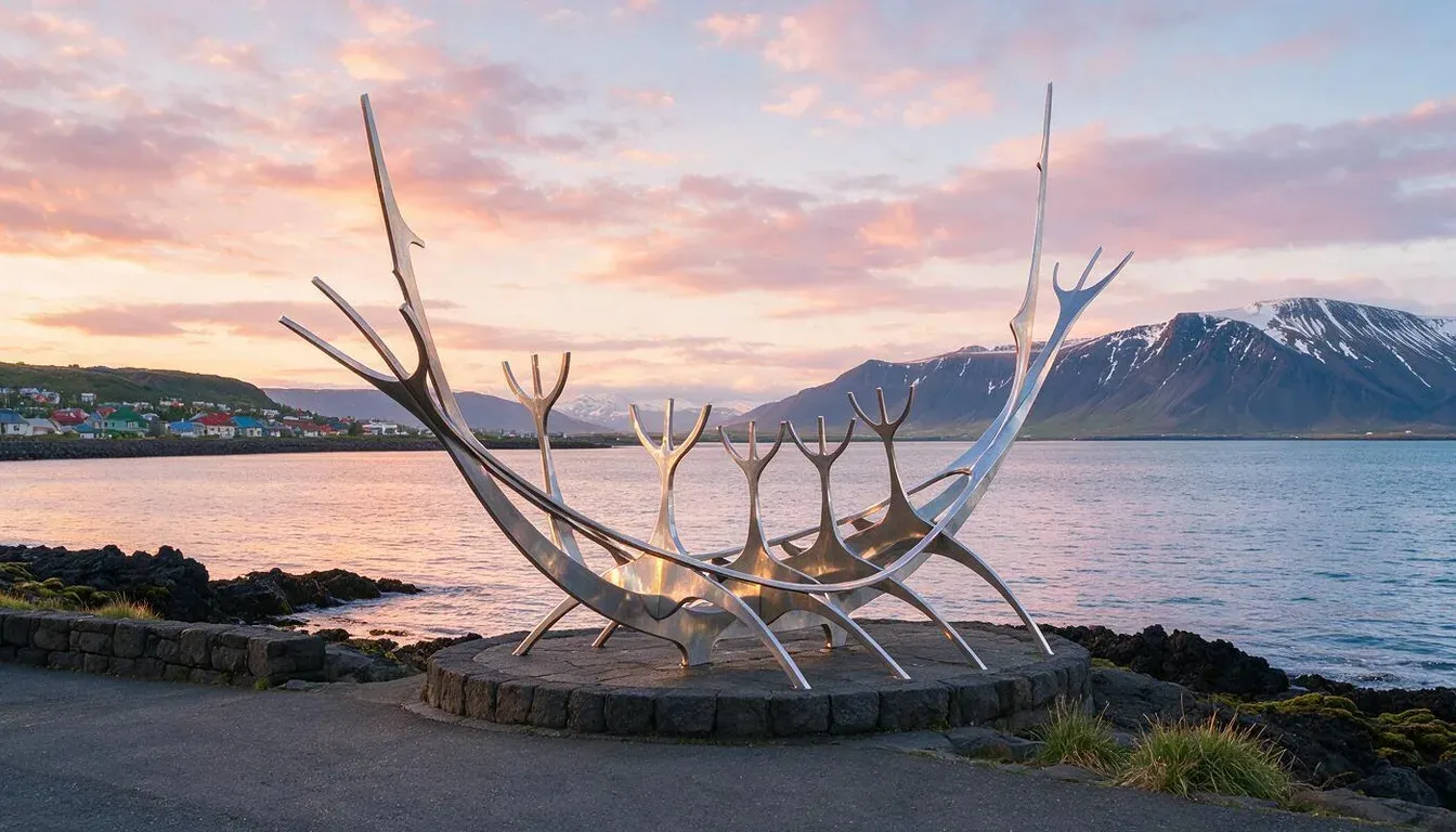 Sun Voyager Sculpture - filming location in Iceland