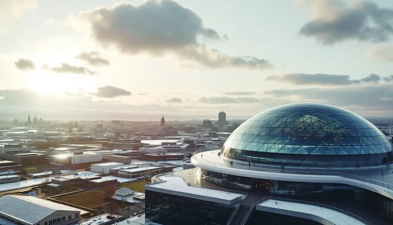 Perlan glass dome above Reykjavik - filming location in Iceland